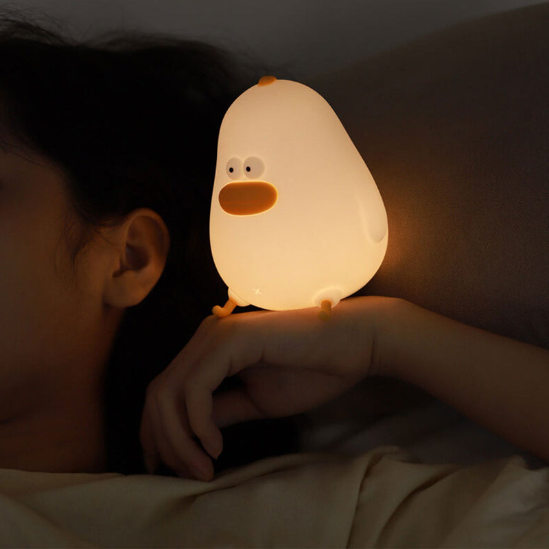 Lampe de table USB avec veilleuse en silicone LED pour poussin dessin animé 