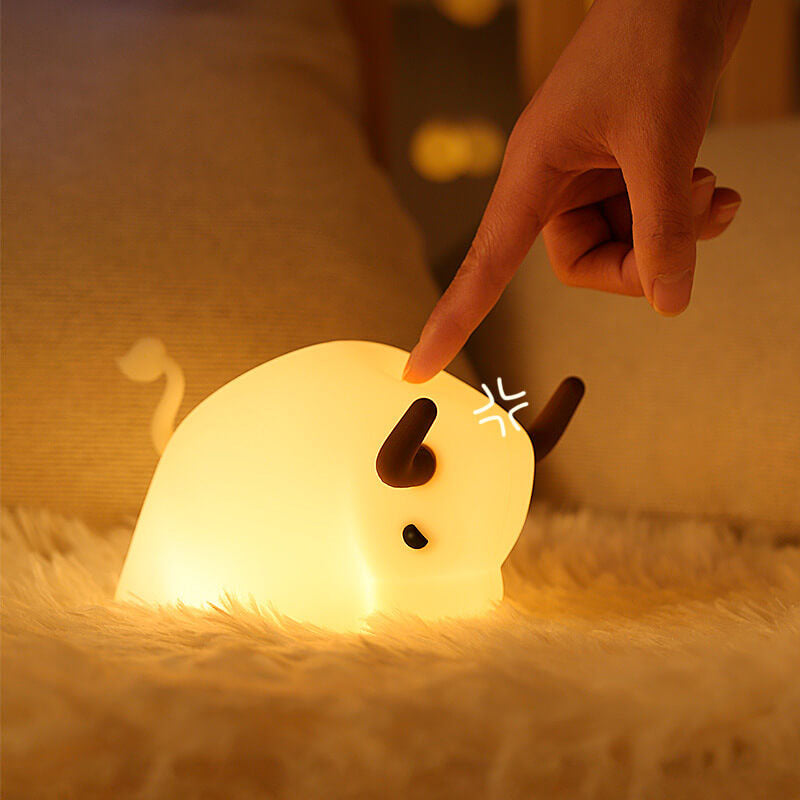 Lampe de table Creative Silicone Bulls LED USB Soft Light Night Light 