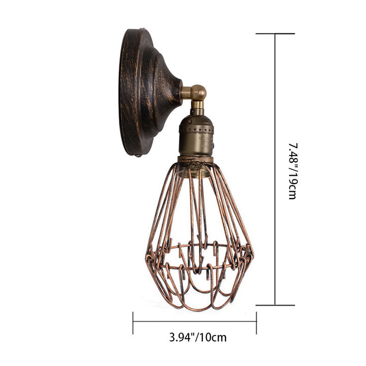 Zeitgenössische industrielle Eisen Bronze Runde Rahmen 1-Licht Wandleuchte Lampe für Flur 