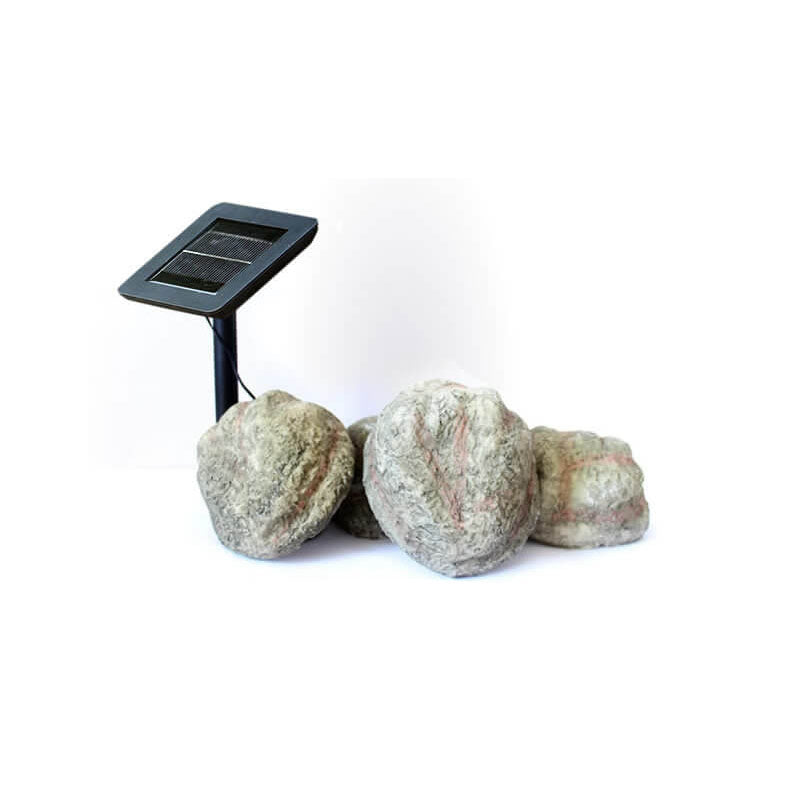 Forma de piedra de simulación Resina Luz solar para exteriores de 4 luces 