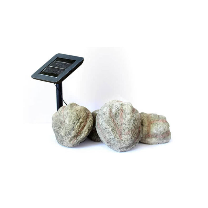 Forma de piedra de simulación Resina Luz solar para exteriores de 4 luces 