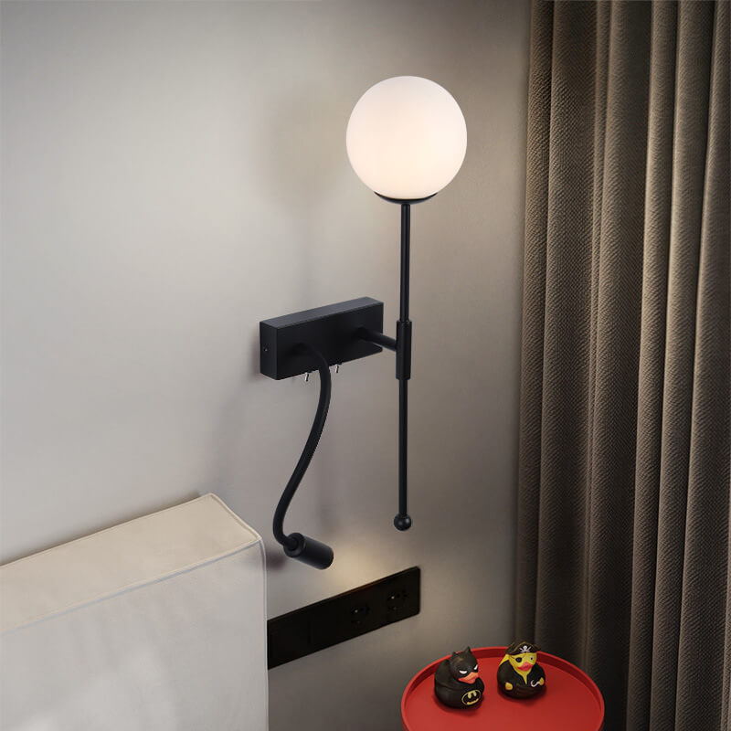 Modern Minimalist Hardware Glass Hose 2-Light Wall Sconce Lamp