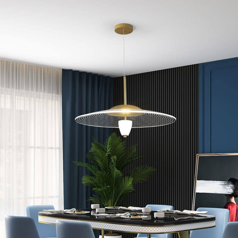 Nordic Creative Transparent Acrylic UFO Design LED Pendant Light