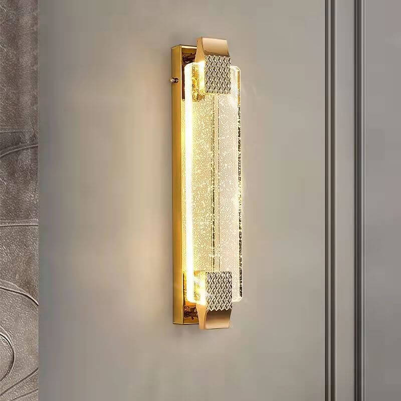 Light Luxury Gold Bubble Crystal Rectangular LED Wall Sconce Lamp