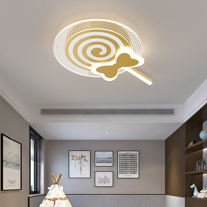 Creative Childlike Cartoon Lollipop Design LED Flush Mount Light