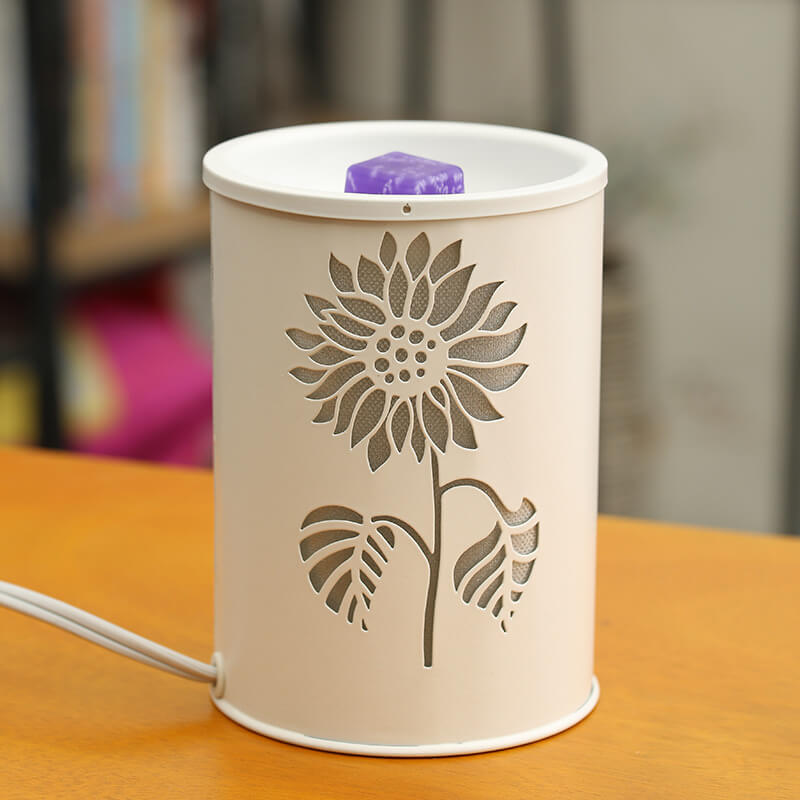 Modern Minimalist Cylindrical Flower Plastic Aromatherapy Melting Wax 1-Light Table Lamp