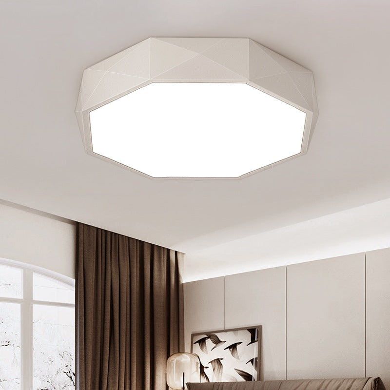 Modern Minimalist Rhombus Geometry Acrylic Iron LED Flush Mount Ceiling Light for Living Room