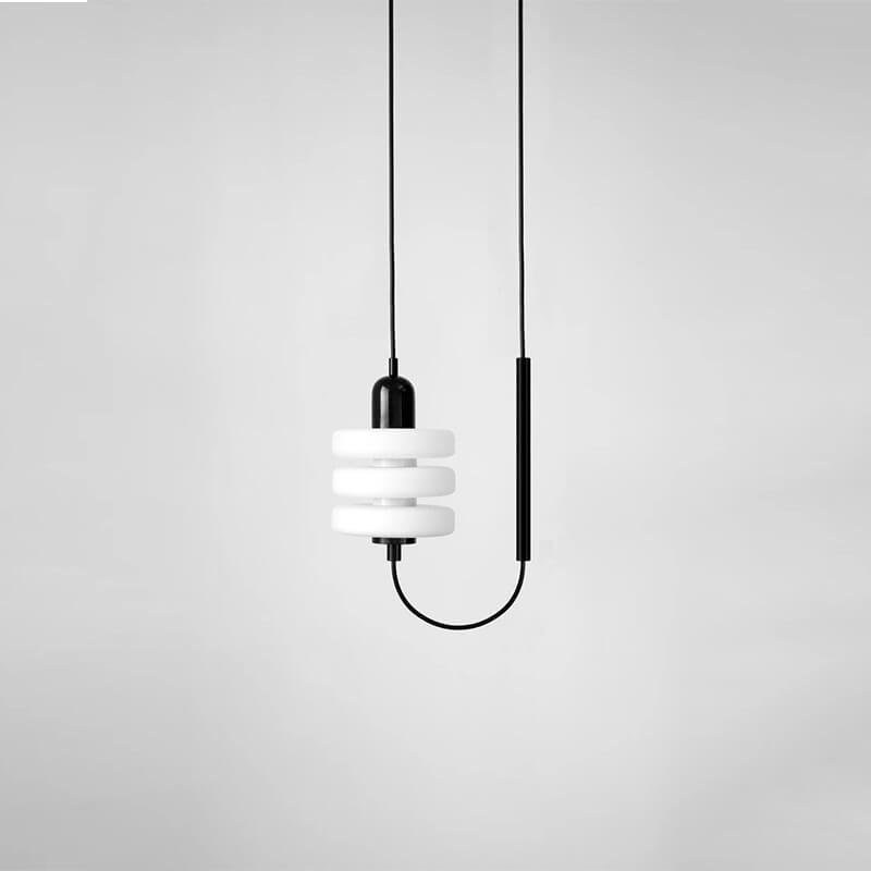 Japanischer minimalistischer runder Glasschirm LED Pendelleuchte 