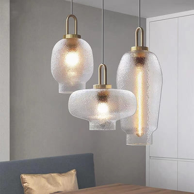 Nordic Light Luxury Oval Clear Glass 1-Light Pendant Light