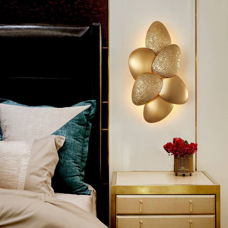 Moderne Luxus Gold Edelstahl Kiesel 3/6 Licht Wandleuchte 