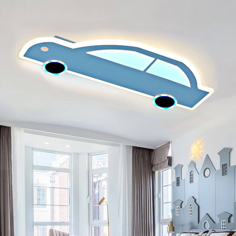 Cartoon Creative Car Shape Iron LED Flush Mount Ceiling Light