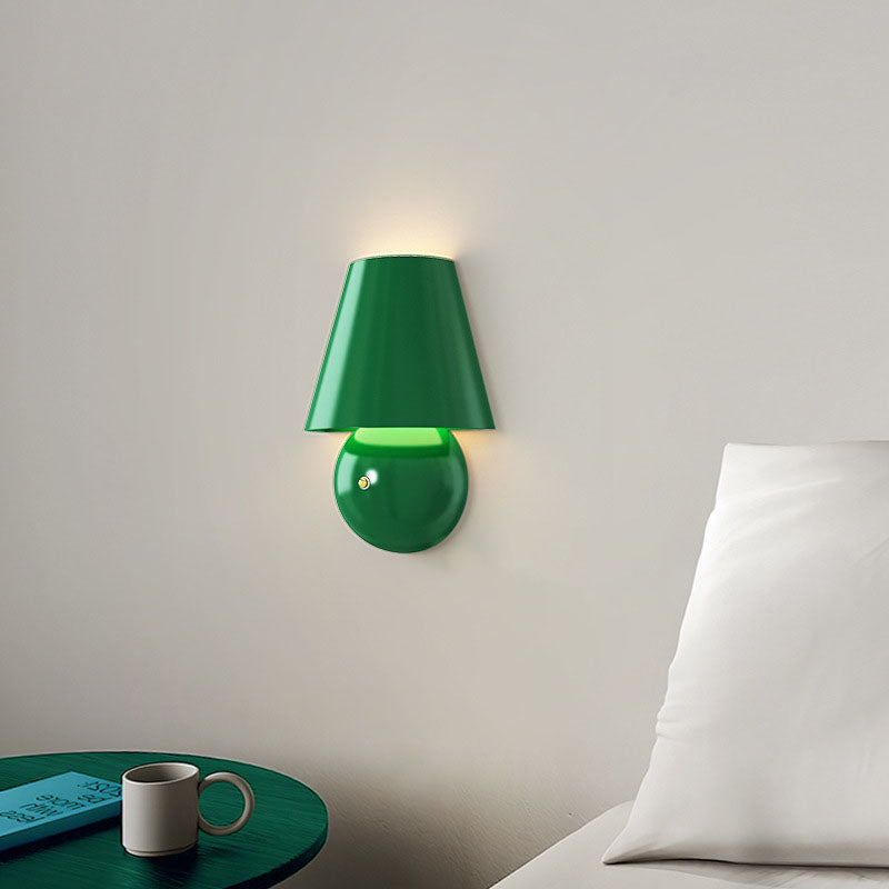 Applique murale LED en fer acrylique rond trapézoïdal crème moderne 