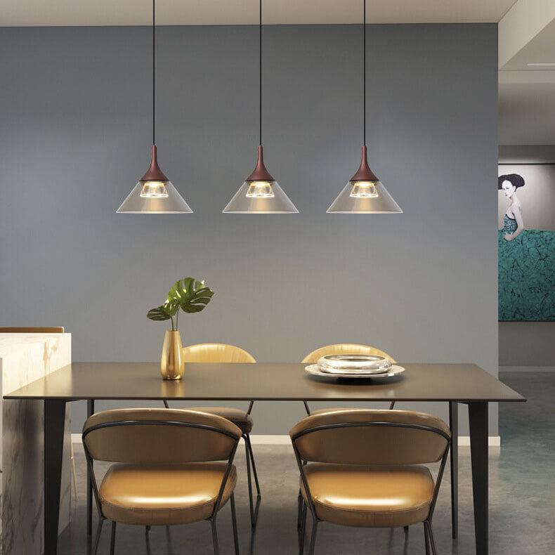 Cono Creativo Nórdico Lámpara Colgante LED de Aluminio y Acrílico 