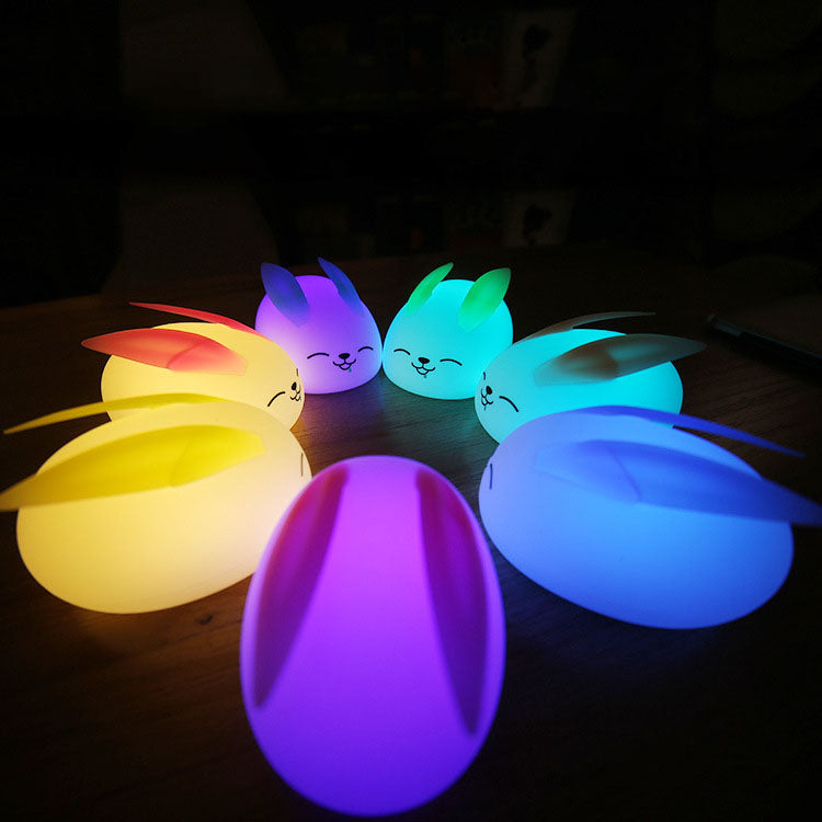 Lámpara de Mesa de Luz Nocturna LED de Silicona Creativa Moderna Conejo 