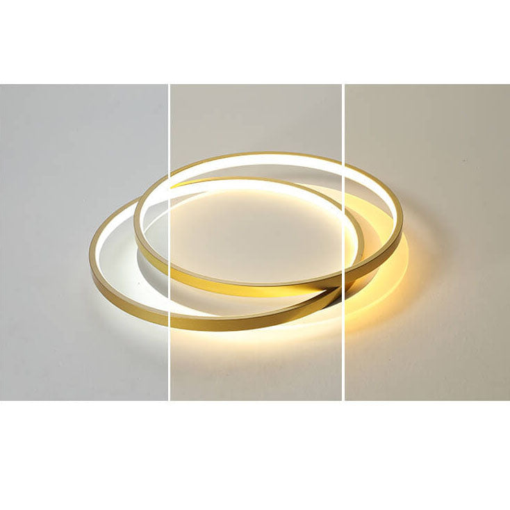 Nordic Light Luxury Circle Aluminum LED Flush Mount Ceiling Light