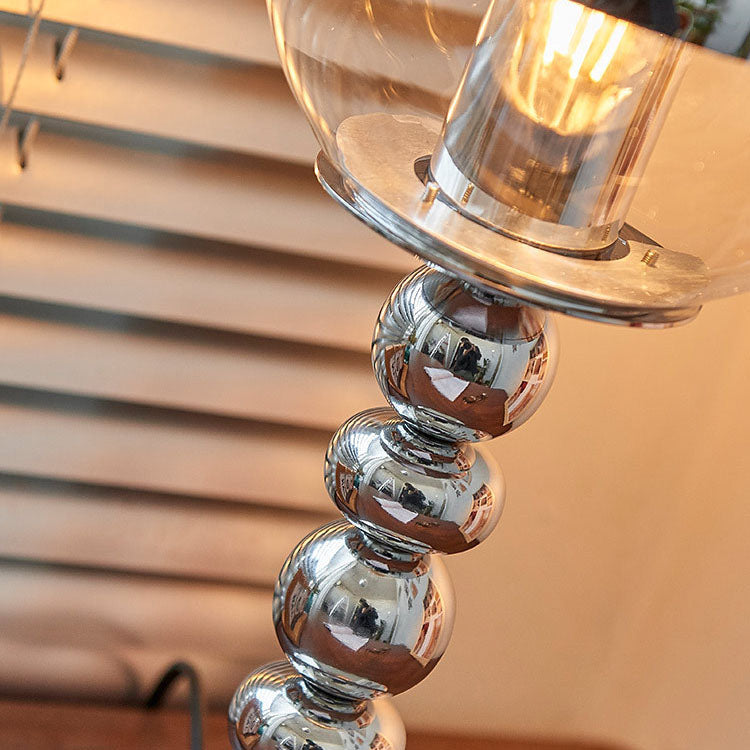 Nordische, minimalistische, einfarbige, 1-flammige Tischlampe aus Glas mit rundem Kopf