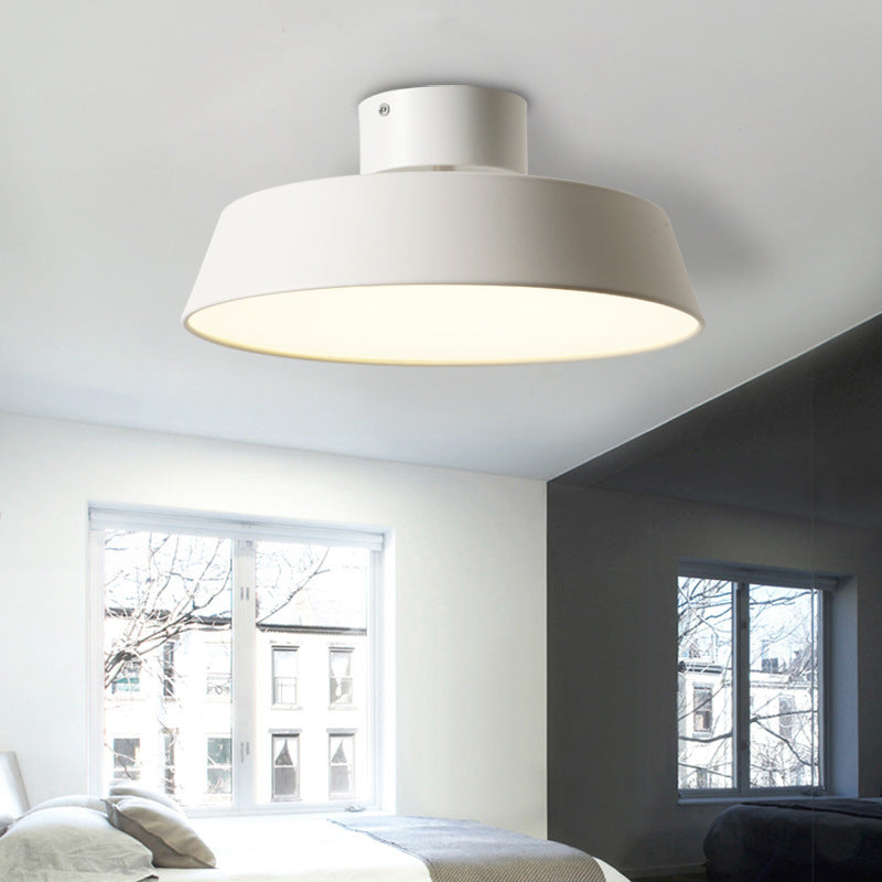 Nordic Minimalist Round Pot Aluminum LED Flush Mount Ceiling Light