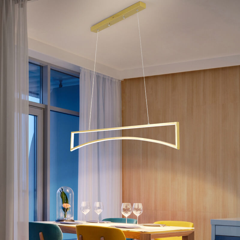 Skandinavischer minimalistischer LED-Insel-Kronleuchter aus Aluminium-Silikon 