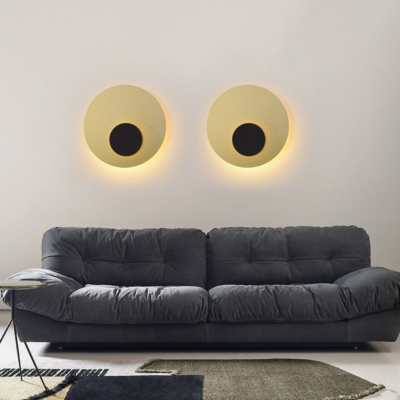 Moderne minimalistische Eisenrunde flache LED-Wandleuchte für das Schlafzimmer 