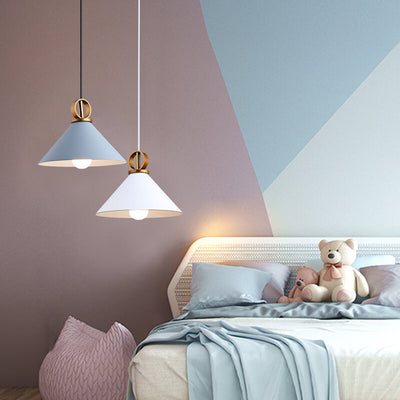 Modern Macaron Color Aluminum 1-Light Pendant Light