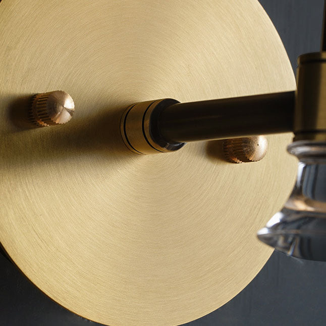 Modern Light Luxury Glass Oval Copper Base 1-Light Wall Sconce Lamp