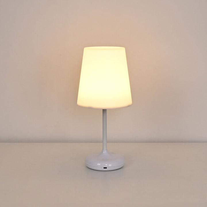 Lampe de table LED rechargeable USB avec télécommande tactile champignon blanc pur moderne 
