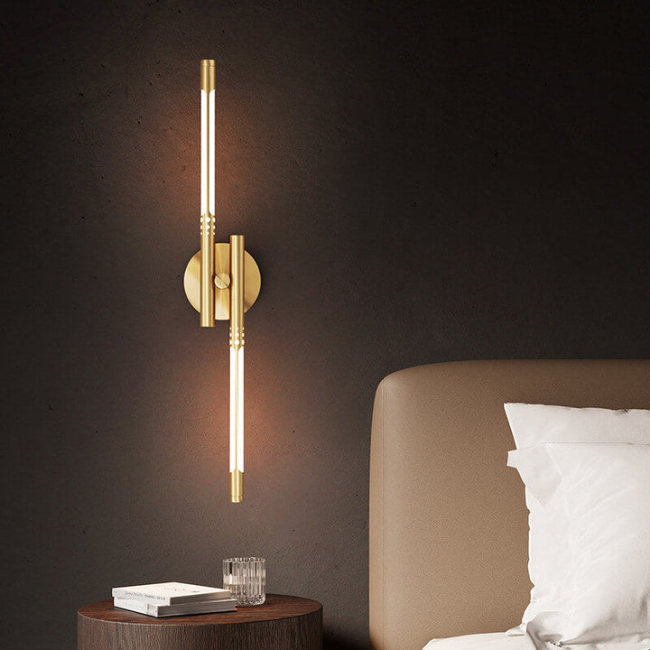 Moderne helle Luxus-Zylinder-LED-Wandleuchte aus Kupfer 