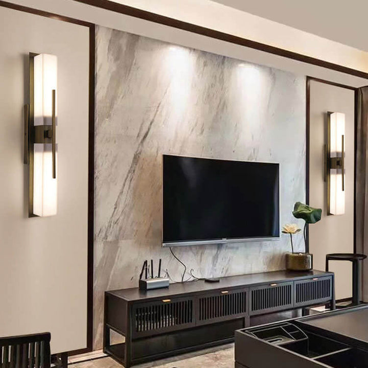 Lámpara de pared LED de acrílico cuboide con marco de hierro forjado retro chino 