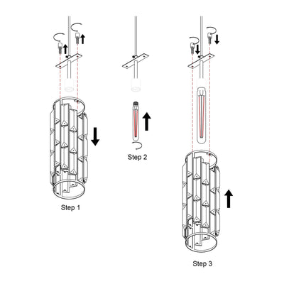 Modern Luxury Crystal Column Iron 1/3/4 Light Island Light Chandelier