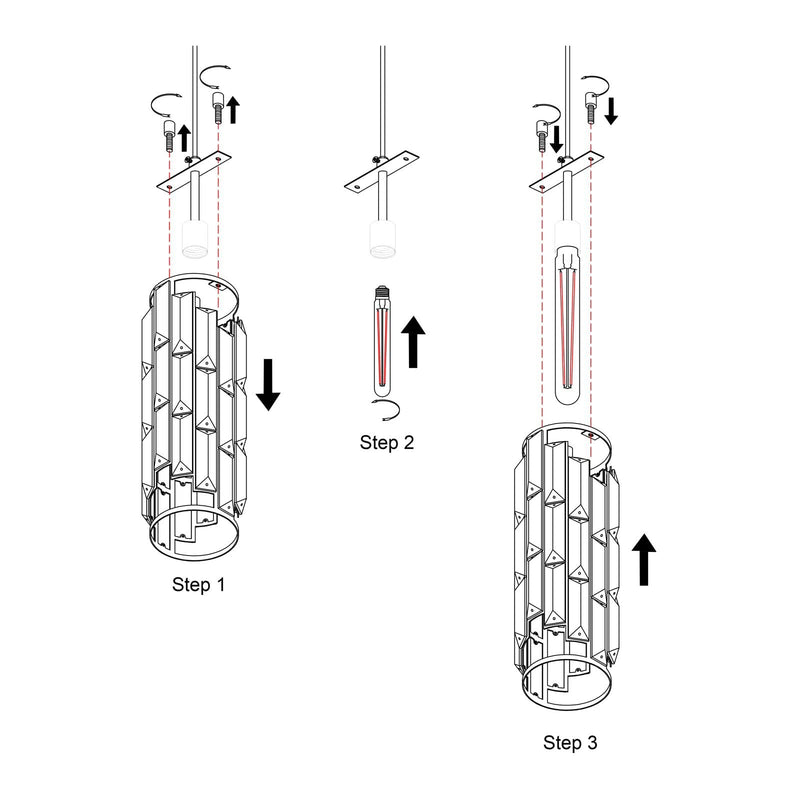 Modern Luxury Crystal Column Iron 1/3/4 Light Island Light Chandelier