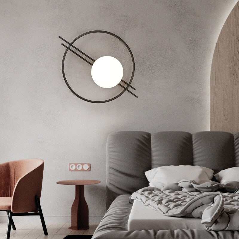 Modern Minimalist Round Glass Ball Art LED Wall Sconce Lamp