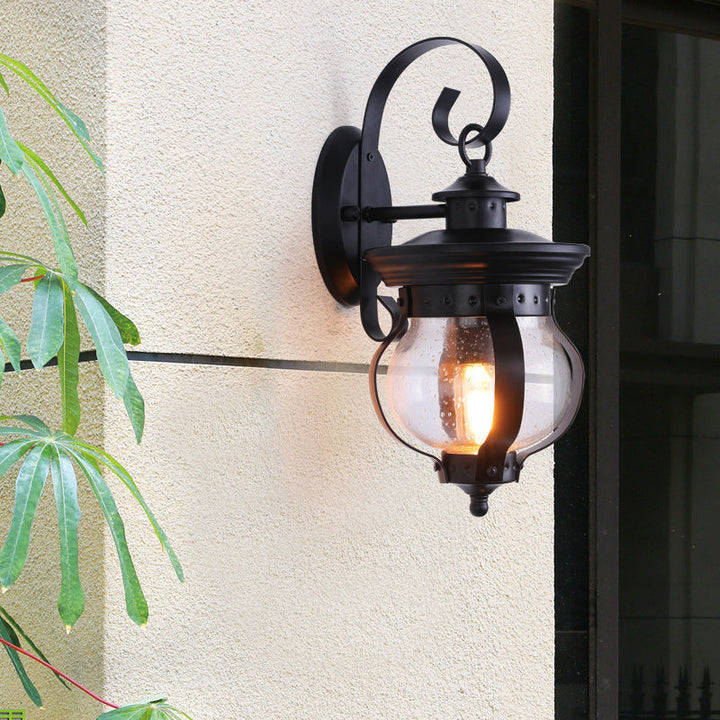 Wasserdichte kreative gebogene Glasschirm LED Außenwandleuchte 