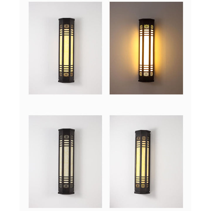 Applique murale LED étanche moderne classique cylindrique en acier inoxydable imitation marbre pour l&