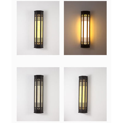 مصباح حائط LED خارجي مقاوم للماء من الفولاذ المقاوم للصدأ الكلاسيكي الحديث بتقليد الرخام 