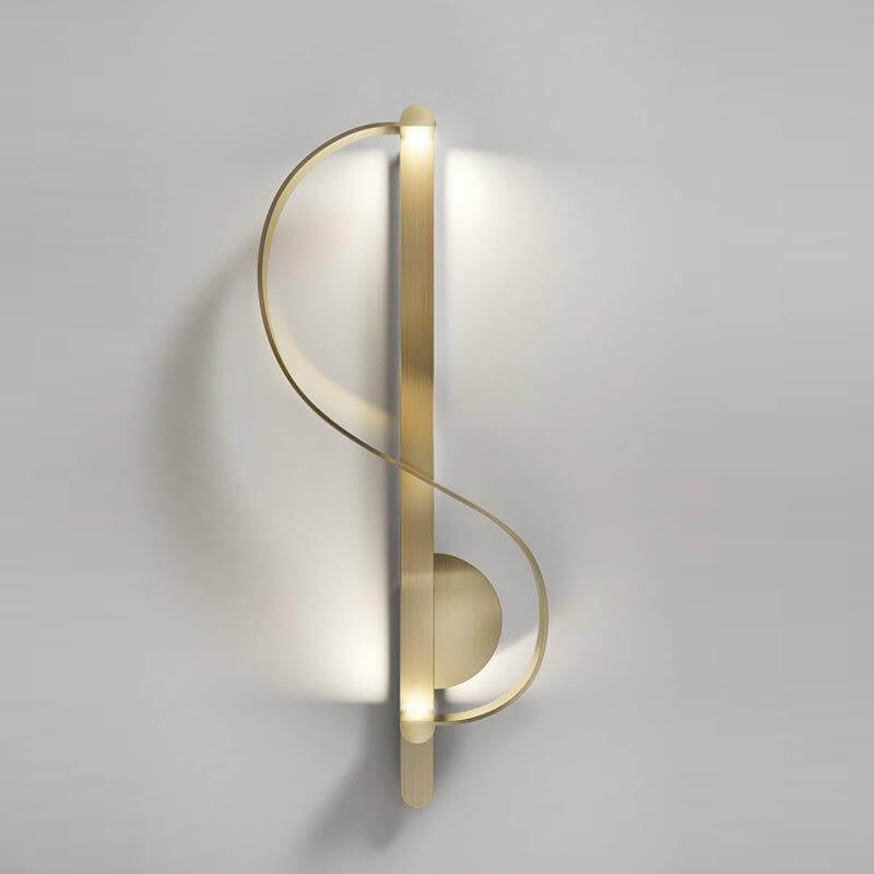 Nordic Luxury Golden Curve Ring Brass LED Wall Sconce Lamp