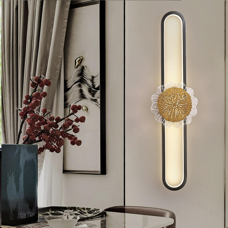 مصباح حائط LED بتصميم حلقة إبداعي بسيط من النحاس الصناعي الكامل 