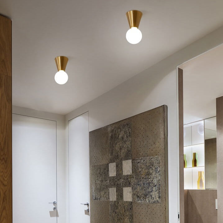 Nordic Minimalist Conical Design 1-Light Flush Mount Light