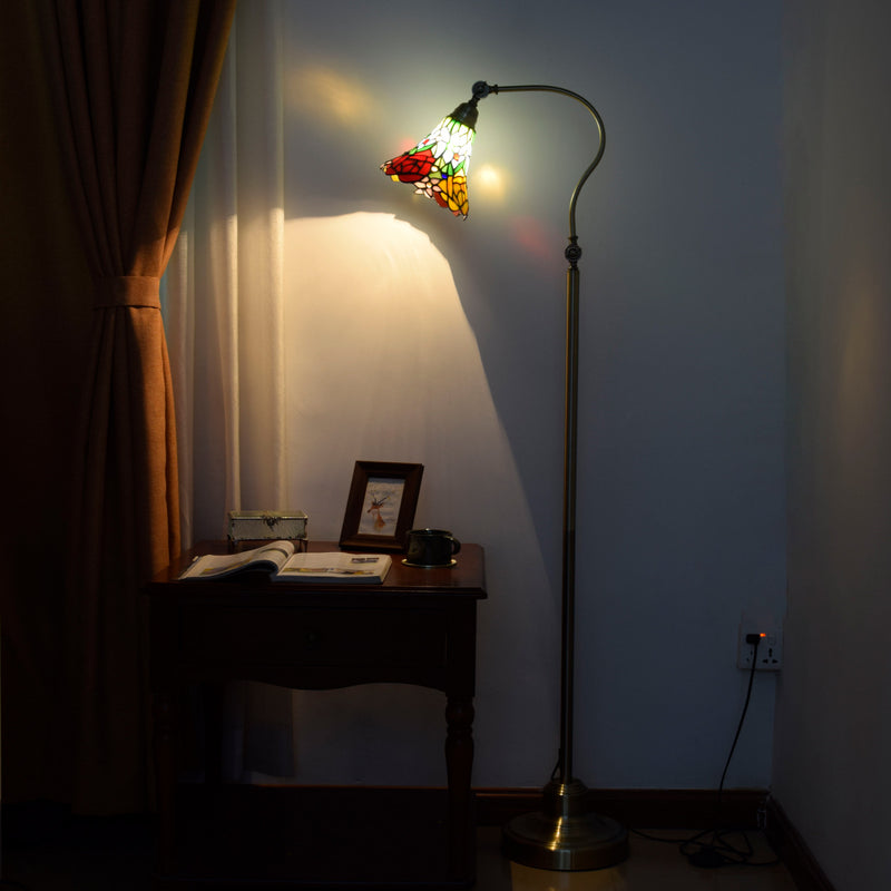 European Vintage Tiffany 1-Light Standing Floor Lamp