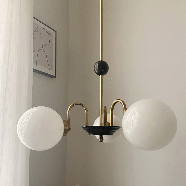 Nordic Minimalist White Glass 3/5-Light Chandeliers