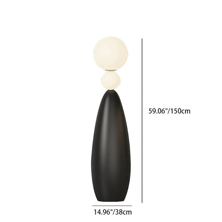 Lampadaire debout LED à base de résine acrylique en forme de gourde créative contemporaine pour l&