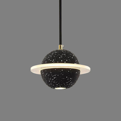 Contemporary Creative Planet Cement Acrylic LED Pendant Light For Bedroom