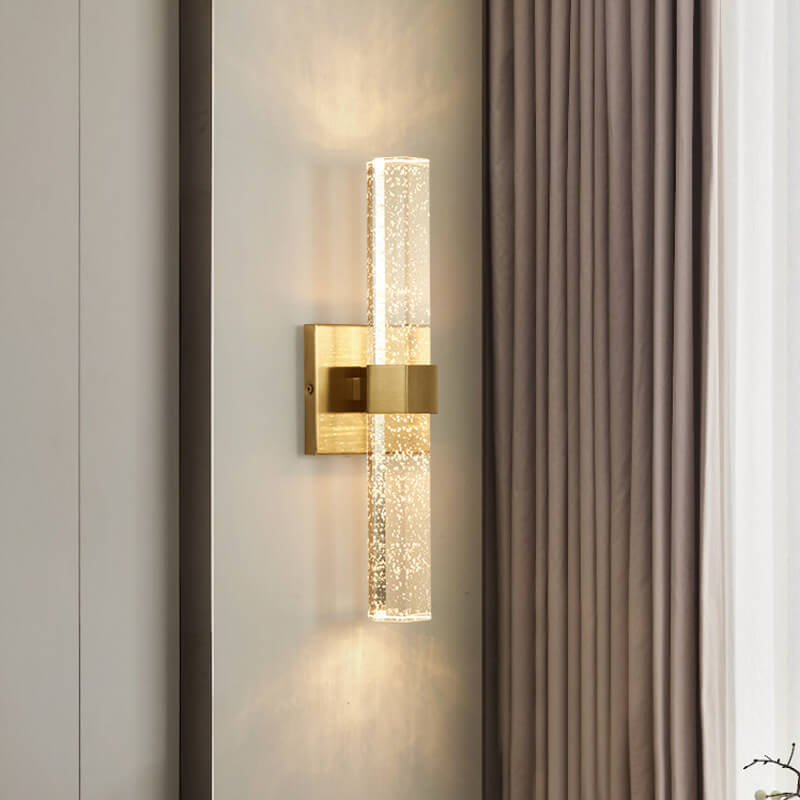 Contemporary Luxury Cylinder Aluminum Crystal LED Wall Sconce Lamp For Living Room