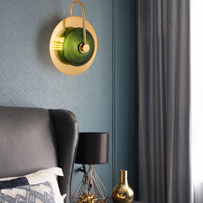 Nordic Light Luxury Round Metal Glass LED Wall Sconce Lamp