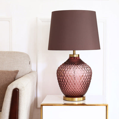 Lampe de table 1 lumière avec base en verre Lucite scandinave contemporaine pour chambre à coucher 