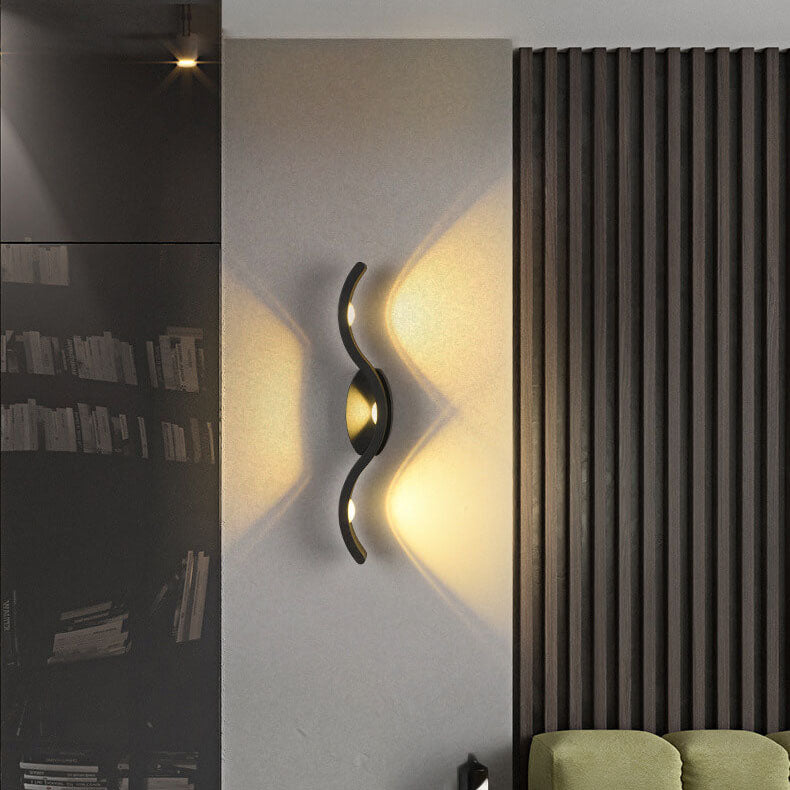 Modern Creative Wave Curve Acrylic Aluminum LED Wall Sconce Lamp