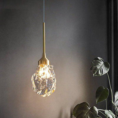 Modern Light Luxury Full Copper Crystal 1-Light Pendant Light
