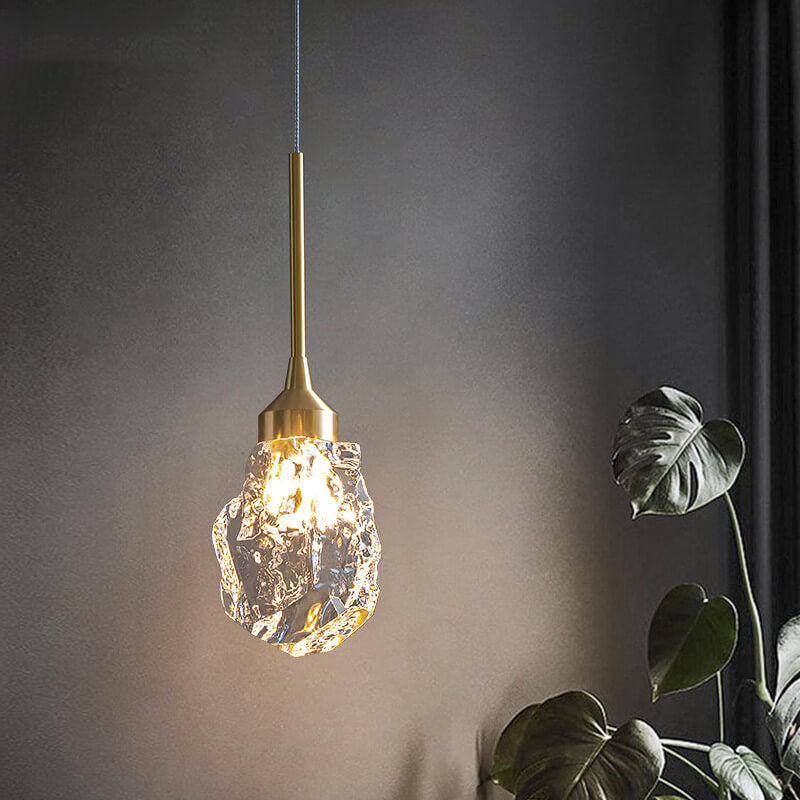 Modern Light Luxury Full Copper Crystal 1-Light Pendant Light
