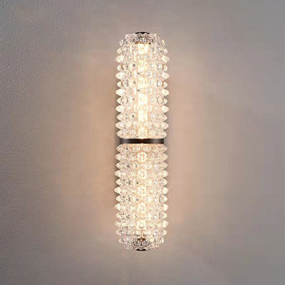 Modern Luxury Glass Column Aluminum LED Wall Sconce Lamp