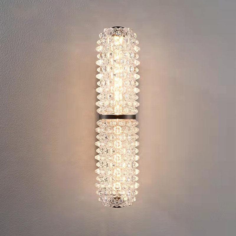 Modern Luxury Glass Column Aluminum LED Wall Sconce Lamp