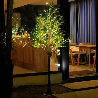 Lumière décorative moderne créative à feuilles d'olivier LED simulation plantes 